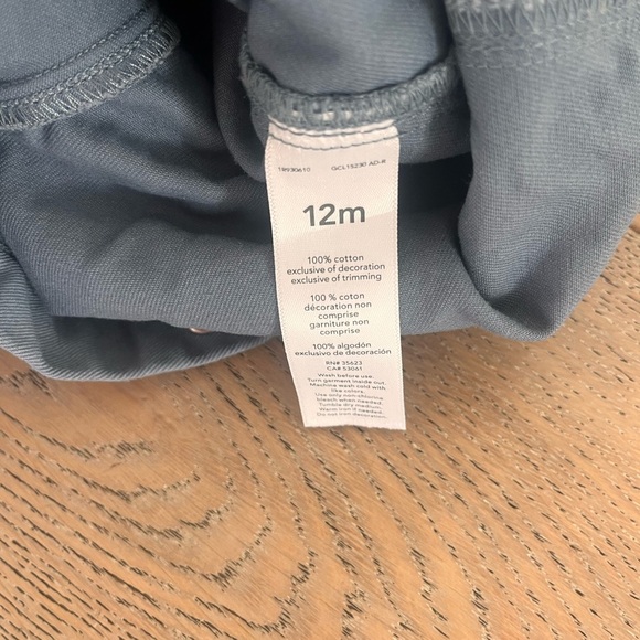 Carters Baby Boy Overall Set Bear Puppy Blue Stripes Long Sleeve 12 months - Picture 9 of 11